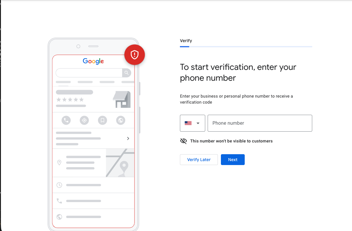 Verification phone number